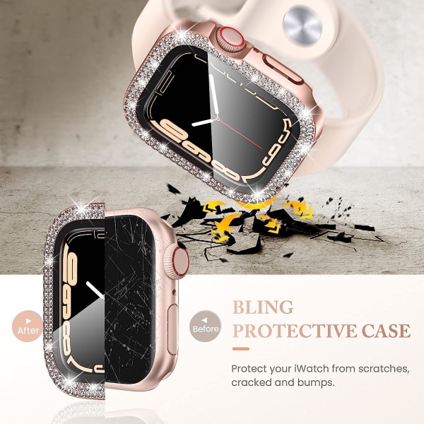 4-pack för Apple Watch Series 7 & 8 41Mm skärmskydd Bling case 4-Pack 1 41mm