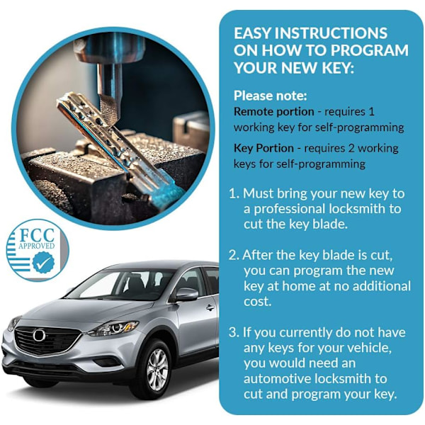 Ersättning för Ny Nyckellös Ingång 3 Knapp Fjärrkontroll Flip Nyckel Fob för Mazda 5 2 CX-7 CX-9 BGBX1T478SKE125-01