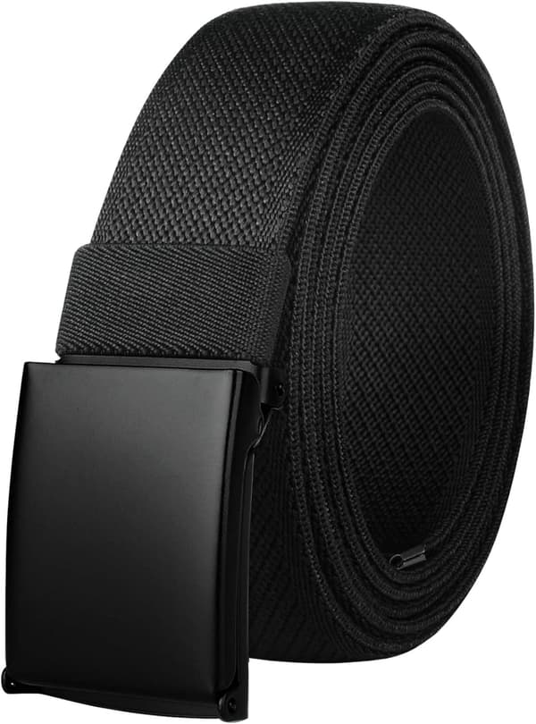 Herrebelter Plus Size 39'' til 75'' Elastisk Web Stoffbelte Svart