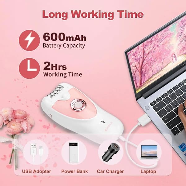 2025 Seneste Model Total Dækning Epilator, Elektrisk Pincet System, Pink