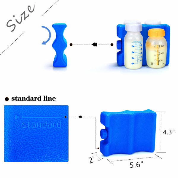 Återanvändbara isförpackningar för förvaring av bröstmjölk (förpackning med 2). Bröstmjölk