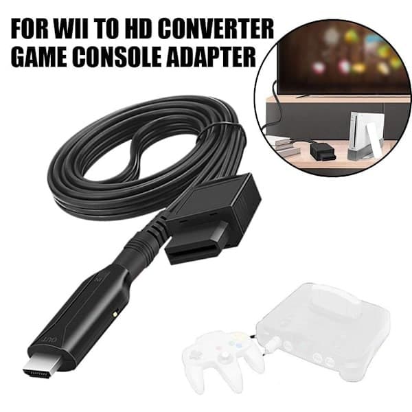 Wii-HDMI-sovitinkaapeli, Wii 2 HDMI -sovitin, tukee Full HD -pelejä.