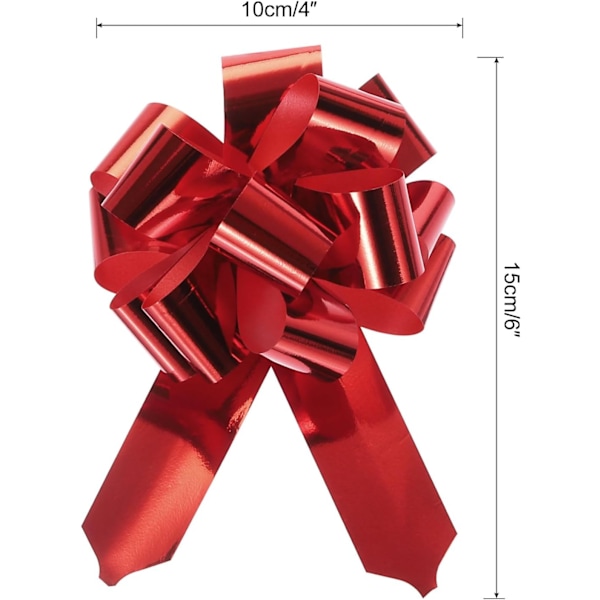 10 st 4 tum Metalliska Stora Stora Dragslöjor - Röd för Bröllop Bilkorgar