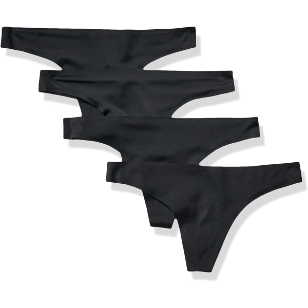Stretchtrosor med sömlösa sömlösa underkläder för kvinnor, 4-pack Black L
