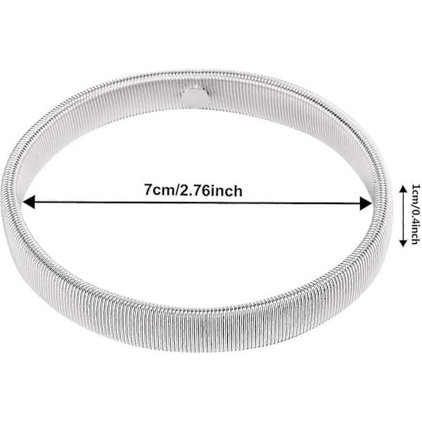 3 par elastiska skjortärmar med justerbara armbindlar, silver.