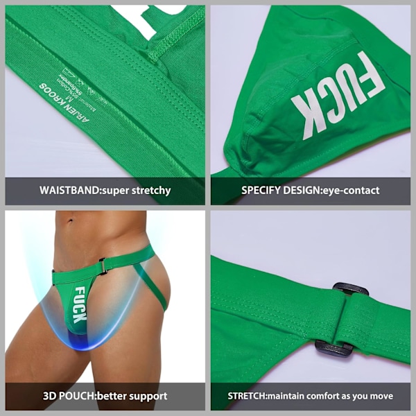 2025 Senaste Modell Herrkalsonger Jockstrap Sexiga Bomulls Jock Strap Trosor Y5-grön XX-Large