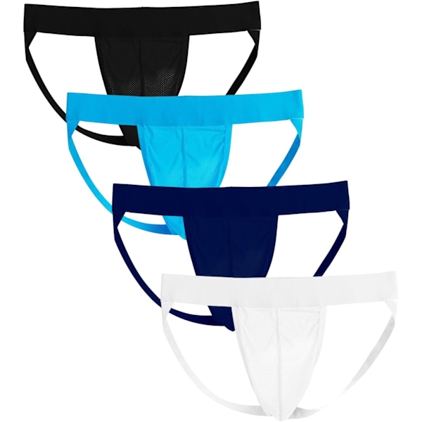 2025 Senaste Modell Herr Jockstrap Sportkalsonger Underkläder Atletiskt Stöd för Män 4-pack Mix X-Large