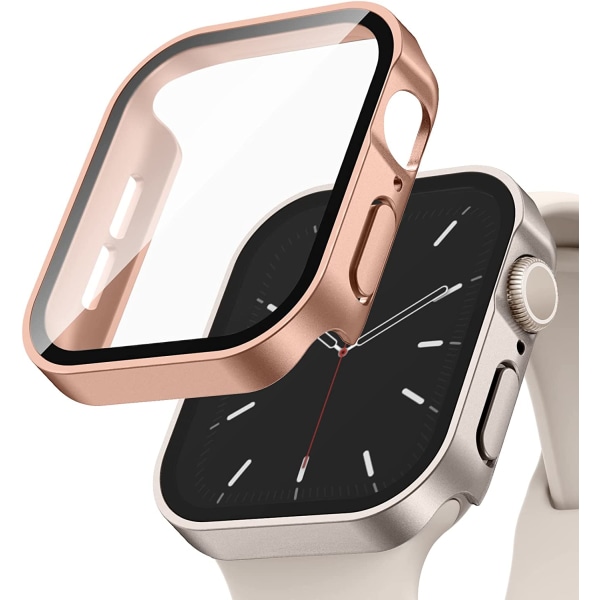 2-pack Hårdfodral Kompatibelt med Apple Watch 41mm Matte Rosegold/Starlight 41mm