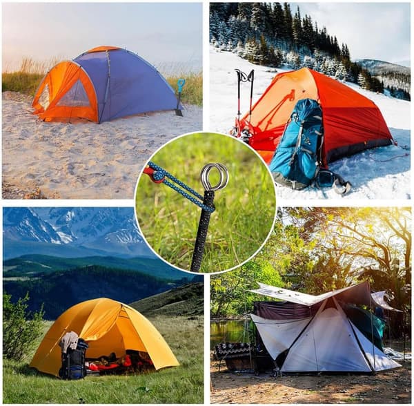 Teltplugger, plugger til telt, kraftige teltplugger, teltspiker i rustfritt stål, bakkeplugger for backpacking, rustbestandige teltplugger, campingplugger for hardt underlag
