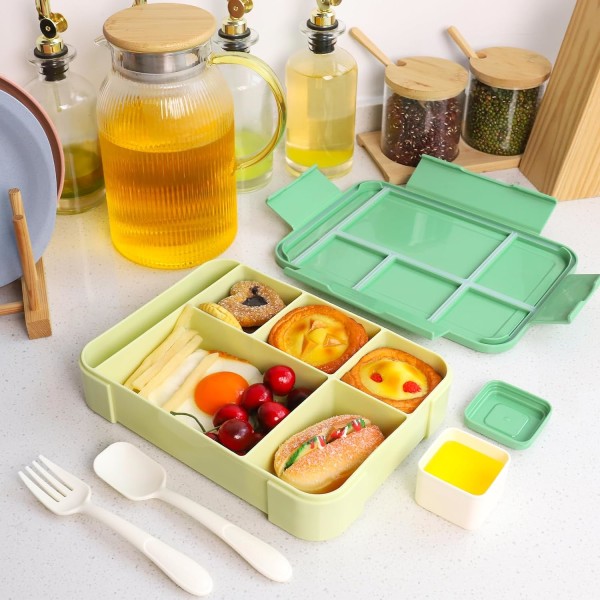 Kids Bento Lunchbox - Snackbox 1330 ML BPA-fri läckagesäkra lunchbehållare för barn Flickor Pojkar Småbarn Arbetsskola