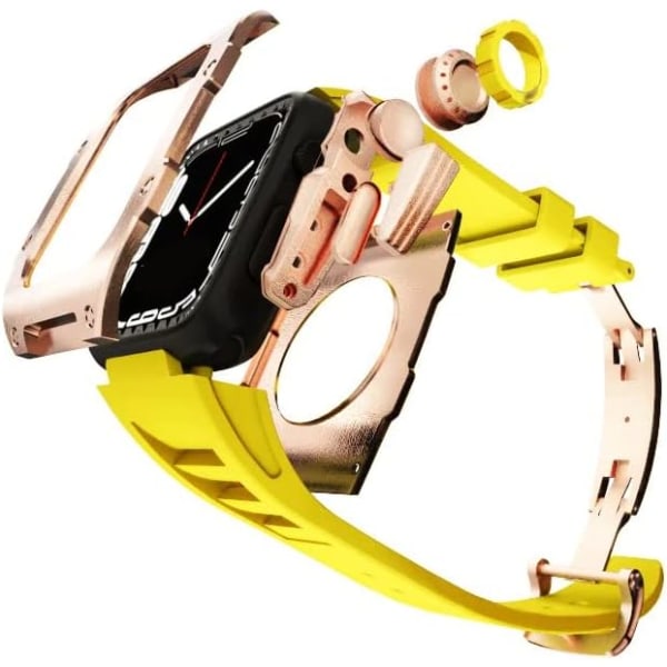 Rm mod-kit för Apple Watch Series 8 7 45 mm Metall Yellow Rosegold FOR 8 7 45MM