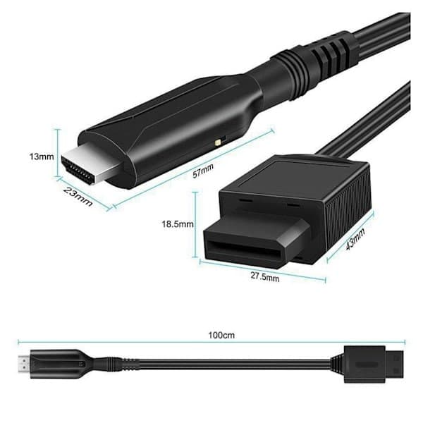 Wii-HDMI-sovitinkaapeli, Wii 2 HDMI -sovitin, tukee Full HD -pelejä.