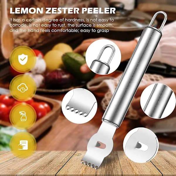 2 stk. citronzester, professionel citronzester med rustfrit stål