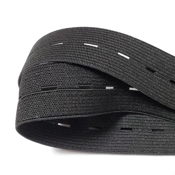 Elastisk knaphulsbånd elastikbånd, praktisk og alsidig sort bredde: 2 cm