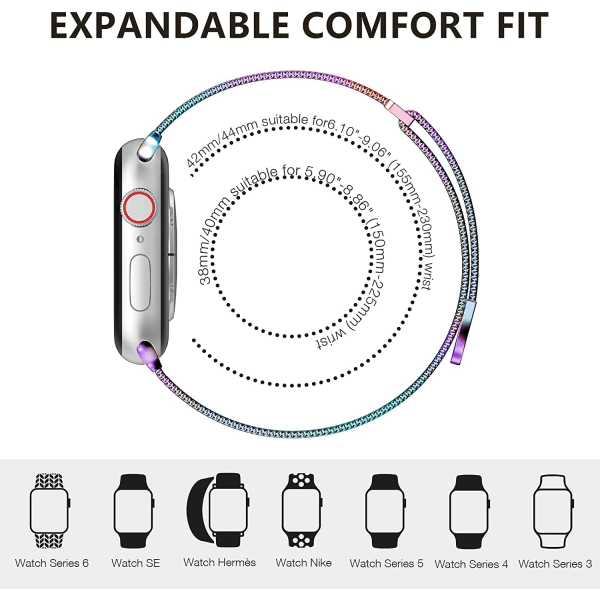 Kompatibel med Apple Watch Band Series Ultra SE 8 7 6 5 4 A-Multicolour 38mm/40mm/41mm