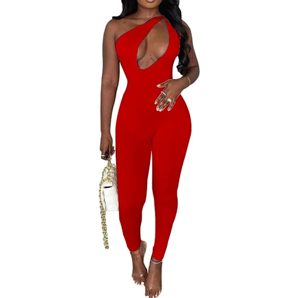 2025 Senaste Modell Dam Sexig Utskuren Ärmlös En Axel Bar Rygglös Fest Kort Lång Jumpsuit Playsuit
