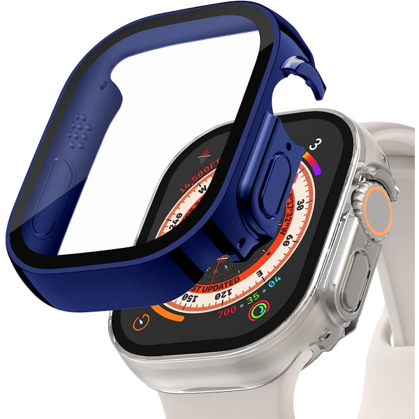 2-pack case kompatibel med Apple Watch Ultra 49Mm med härdat Blue/Clear 49mm