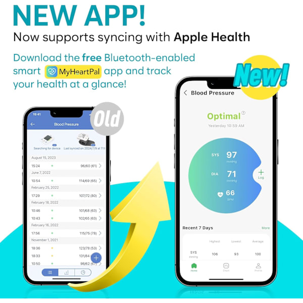 2025 Senaste Modell Blodtrycksmätare: Bluetooth Smart Stor Manschett BP-mätare | Digital Sphygmomanometer | iOS & Android APP | EBP0
