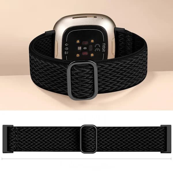 Elastisk nylonrem, kompatibel med Fitbit Versa 4/Fitbit Versa 3/Fitbit Sense/Sense 2 smartbands, sæt.