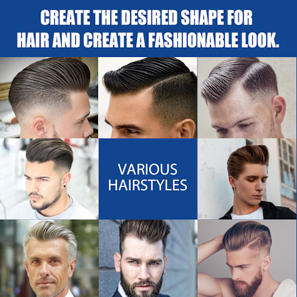 2025 Senaste Modell Herr Hårvaxstift Bruten Hårvård Långvarig Styling Naturlig Fluffig Tredimensionell Enkel Styling Hårvax St