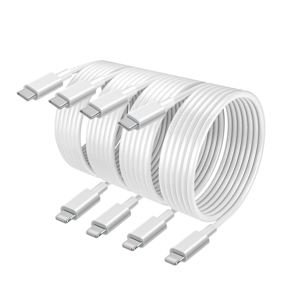 4Pack USB C till Lightning-kabel 10Ft[Apple Mfi
