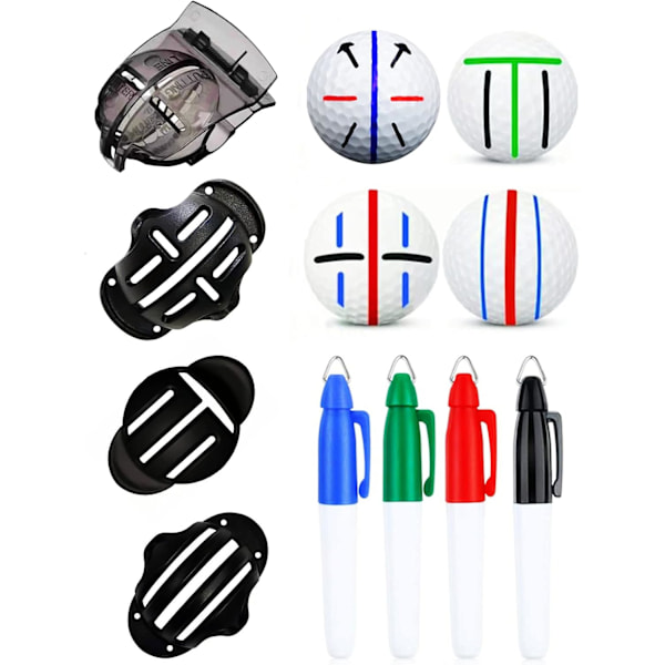 Precision Golfbollsmärkare (8-pack) - Golftillbehör med Schabloner