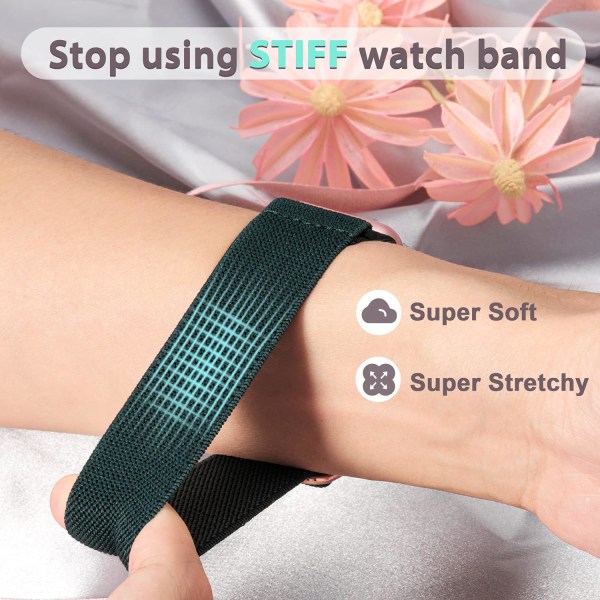 6-pack nylon stretchband kompatibel med Apple Watch 38mm 40mm 41mm