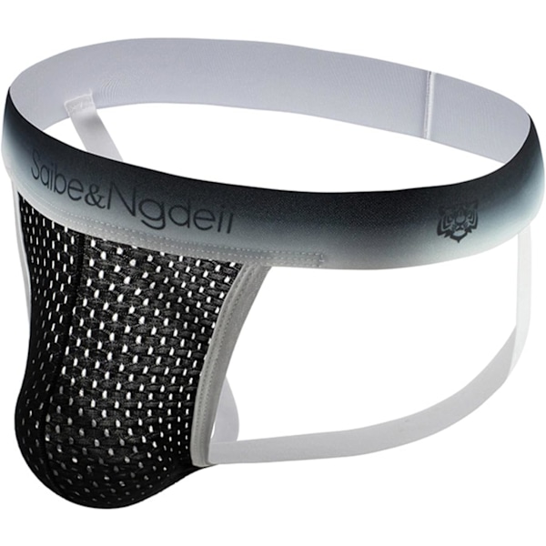 2025 Senaste Modell Herrkalsonger Jockstrap Sexiga Mesh Jock Strap Andningsbara Atletiska Stöd Elastiskt Midjeband Tanga Svart X-Large