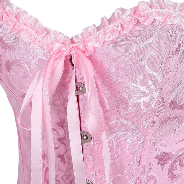 Underbyst korsetter för kvinnor Bustier Stripe Plus Size Pink S