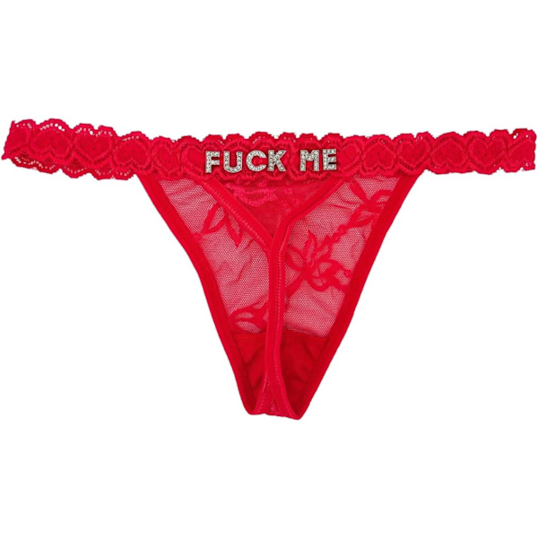 2025 Senaste Modell Personlig Stringtrosa Med Speciellt Ord Roliga Anpassade Underkläder Stringtrosa Låg Midja Sexig G-String för Kvinnor R-1 Stor