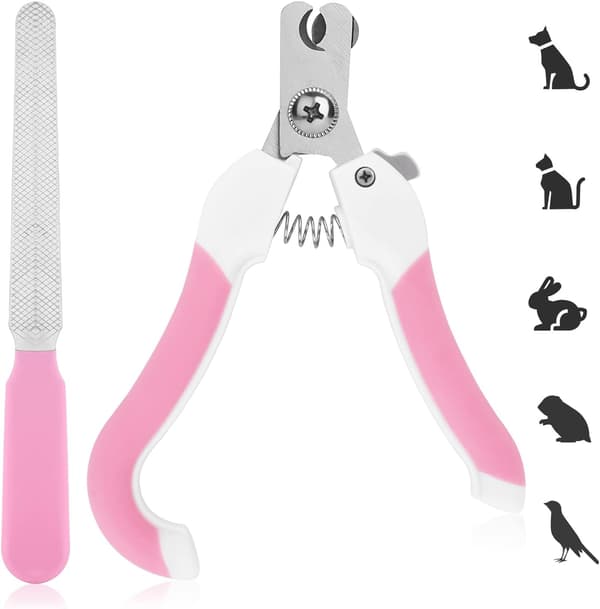 Hunde-negleklippere og -trimmer - rustfritt stål med sikkerhetsbeskyttelse