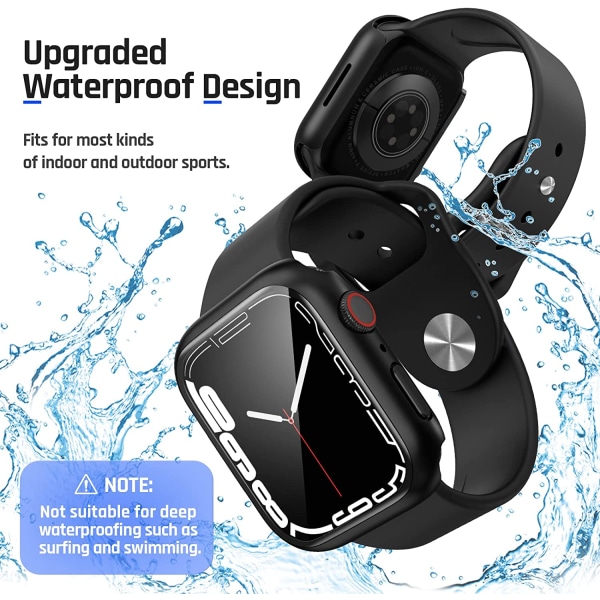 Vattentätt case Designat för Apple Watch 38 mm Black 38 mm