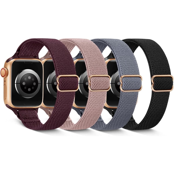 Smal och stretchig band kompatibel med Apple Watch-band 44 mm 4pcs 3 42mm/44mm/45mm