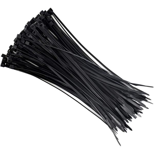 100 stk. sorte kabelbindere 3mm*15cm lige nylonkabelbinder til data, lyd, ledningsstyring