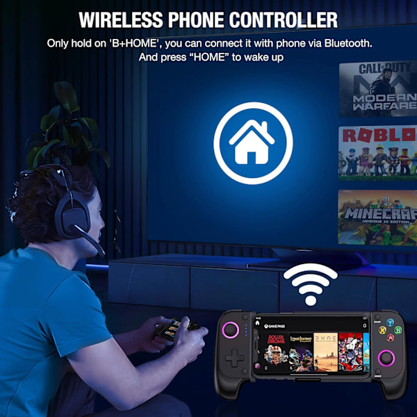 2025 Seneste Model Mobil Spilcontroller til iPhone/Android Trådløs spilcontroller Understøtter Telefoncover - Kompatibel med Xbox Game Pass