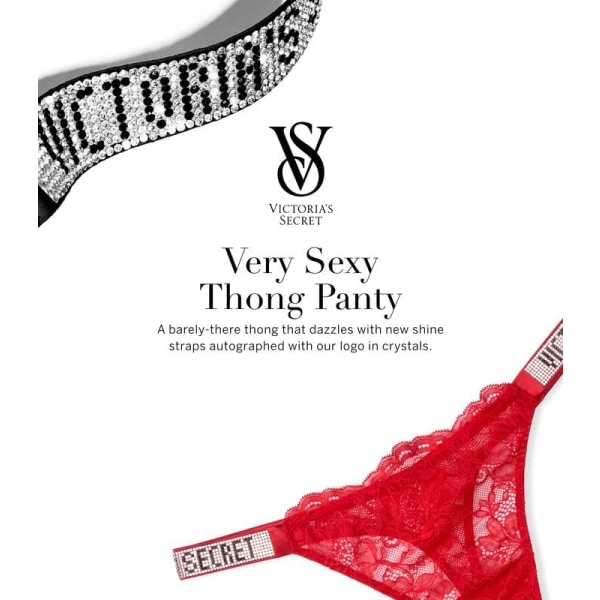 Shine Strap Thong Underkläder för kvinnor, mycket sexig kollektion Black M