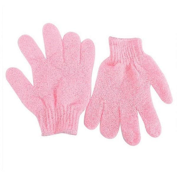 4-par nylon brusehandsker og kropsskrubbehandsker
