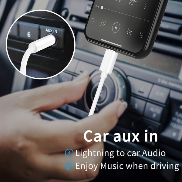 Iphone Aux-kabel för bil, [Apple Mfi-certifierad] 1 meter
