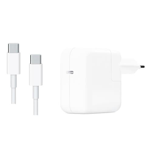 30W oplader til MacBook, iPad og iPhone med USB-C kabel.