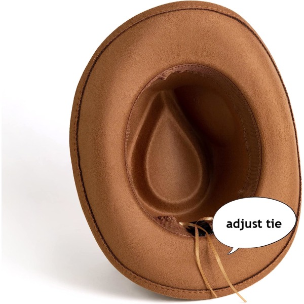 Western Cowboy Cowgirl hattar för kvinnor med bältesspänne Khaki