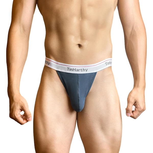 2025 Senaste Modell Herr G-String T-Back Trosor Bomull Andningsbara Underbyxor Jock Strap för Manliga Atletiska Stöd Mörkgrå Medium