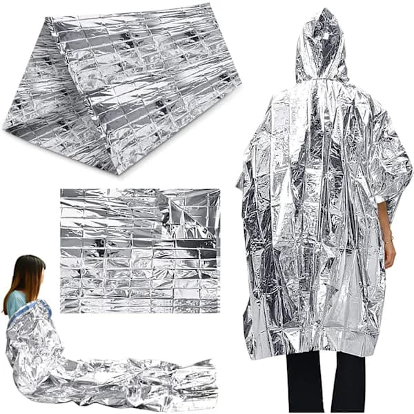 10 stycken nödfilt vikbar silver 210x160cm silver + silver