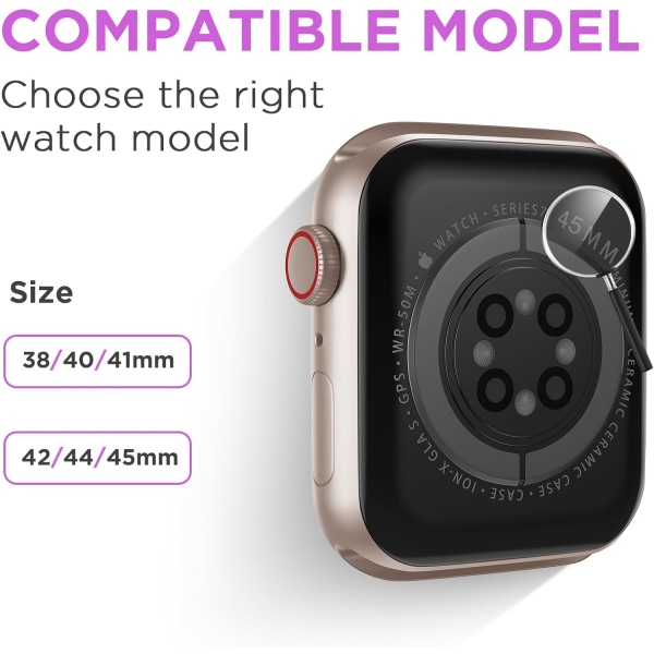 Kompatibel för Slim Apple Watch Band med Bumper 45mm 44mm 42mm 41mm