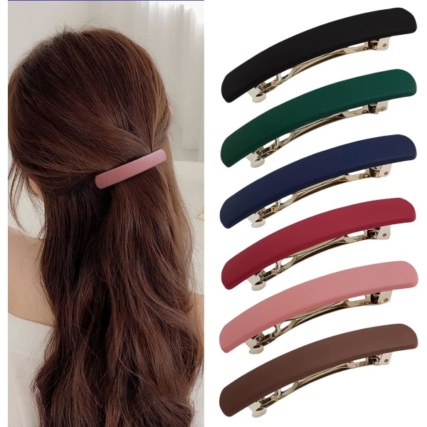 6 st matta hårklämmor - färgade hårspännen Metall påsnäppbara hårnålar, elegant fransk spänne, hårstylingklämmor