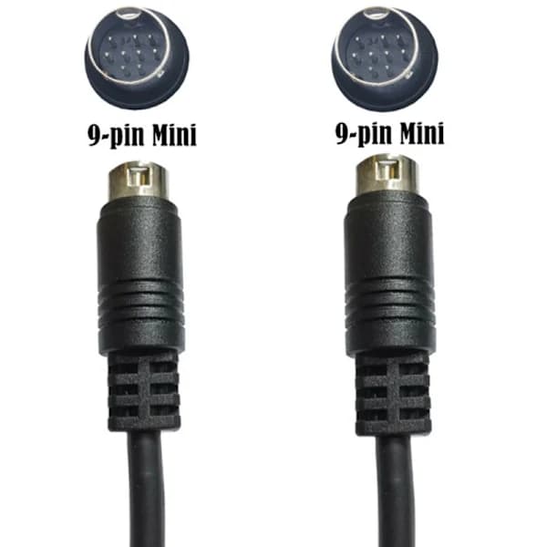 Mini Din 9-ben han til 9-ben han o Inputkabel 1m 2m 3m Kompatibel Sort 2M
