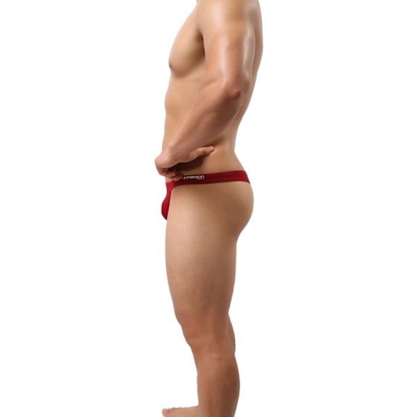 2025 Senaste Modell Herr Stretch Tanga Underkläder, Sexig Herr Tanga G-String Underkläder, Stretch Passform. Mörkröd Stor