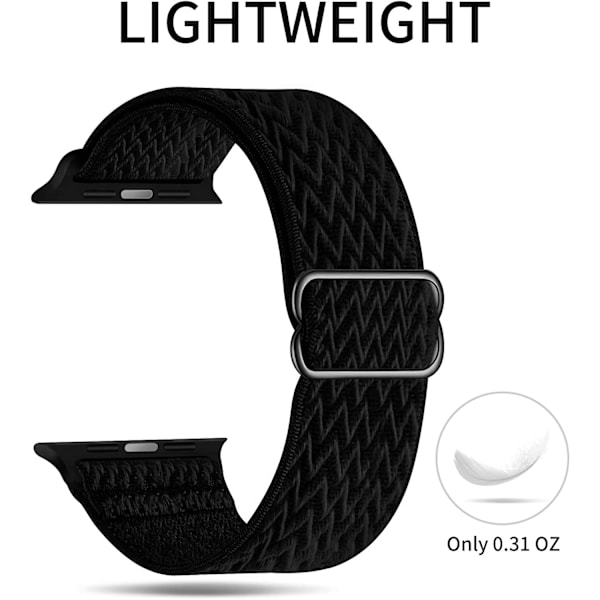 Stretchbarnd Solo Loop Kompatibel med Apple Watch Band Black 38/40/41mm