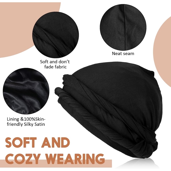 4 stycken turbaner för män Twist huvudband för män Stretch 4PCS 11