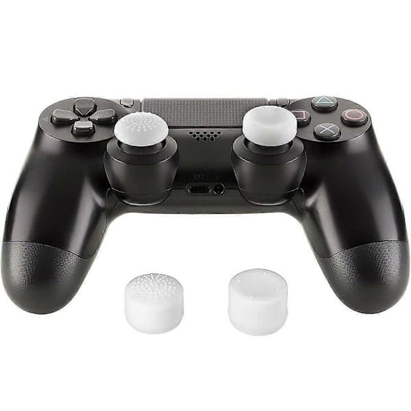 8-delt silikone controller tilbehørssæt, inklusive skridsikre joystick-hætter, egnet til PS2, PS3, PS4 og XBOX360 - Hvid -