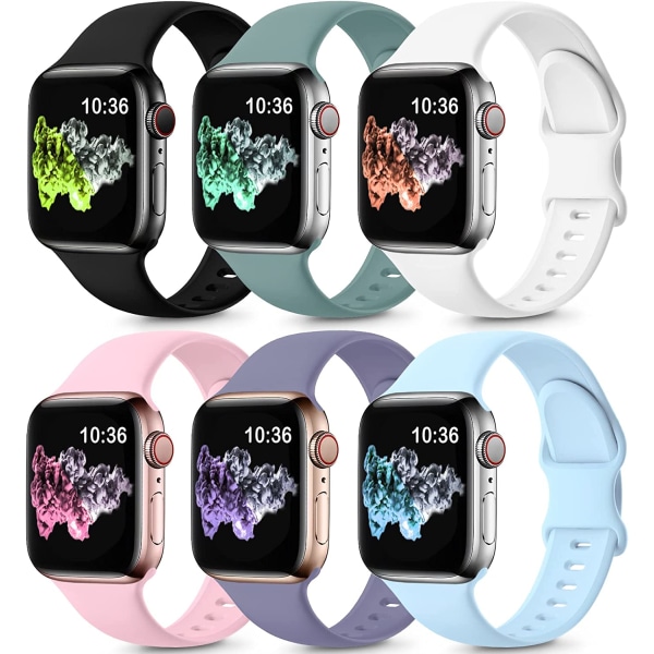 Band kompatibel med Apple Watch Band 40mm 38mm 41mm 42mm 6pcs 8 42mm/44mm/45mm/49mm